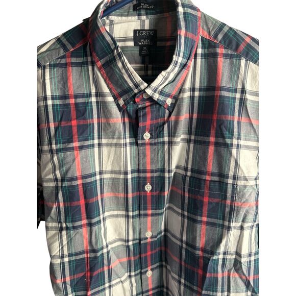 Jcrew men's blue-red-white plaid long sleeve button size xl - Picture 6 of 6
